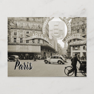Galeries Lafayette Paris Haussmann 1940 Fotograph Vykort