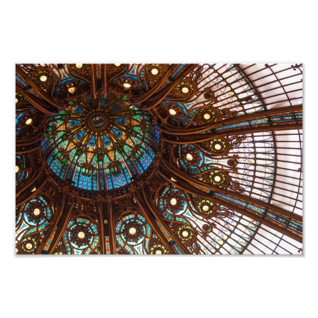 Galeries Lafayette Stached Glass Fototryck (Framsidan)