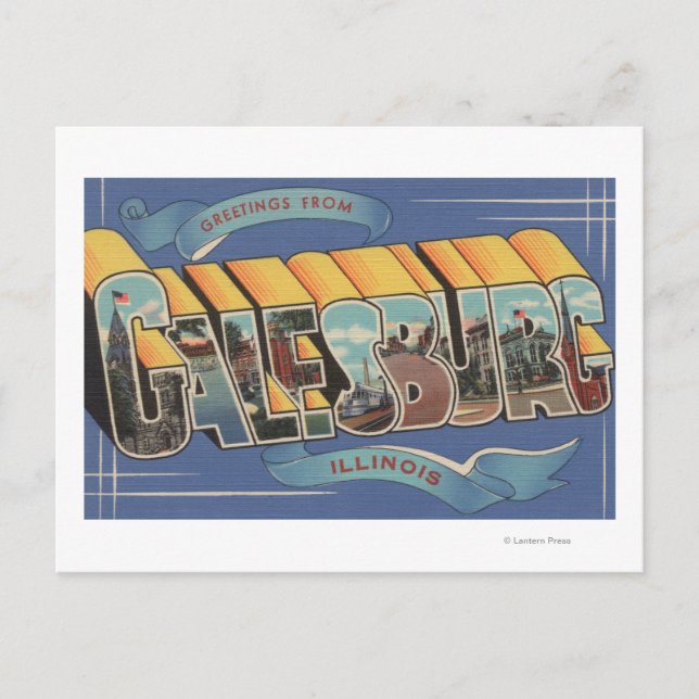 Galesburg, Illinois - Stora Brev Scenes 2 Vykort (Framsida)