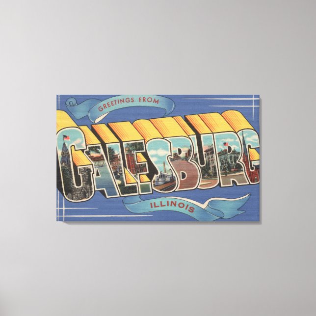 Galesburg, Illinois - Stora Brev Scenes Canvastryck (Framsida)