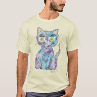 Galet akvarellkatt t shirt