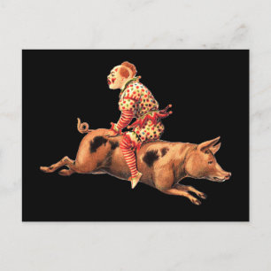 Galet clown-kort vykort