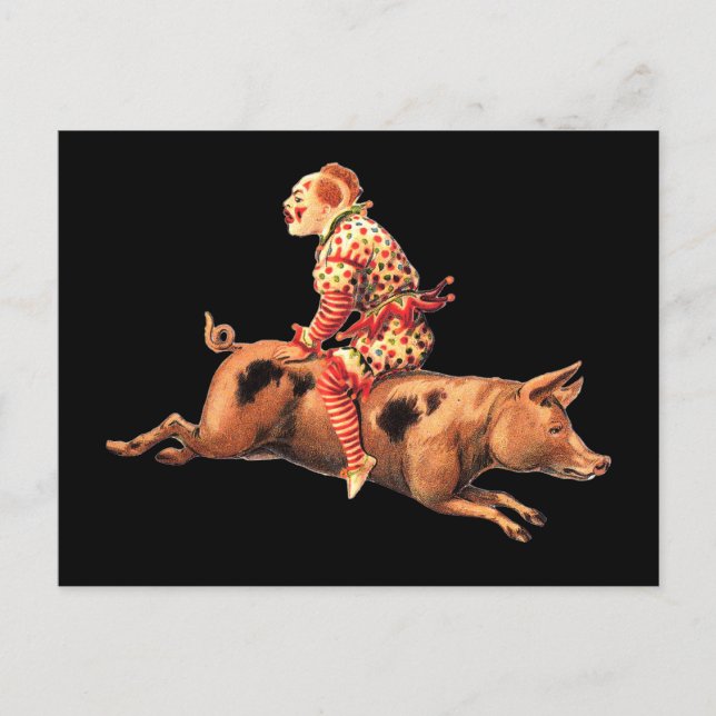 Galet clown-kort vykort (Framsida)