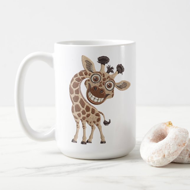 Galet coola giraffen kaffemugg (Med munk)