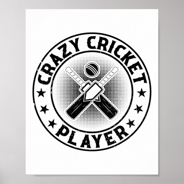 Galet Cricketspelare - Cricketande Cricketspelare  Poster (Framsidan)