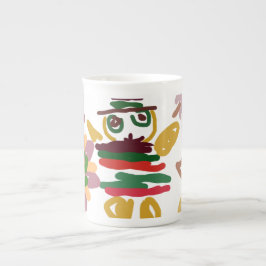 Galet dansande pepparkaksgubbe benporslin mugg