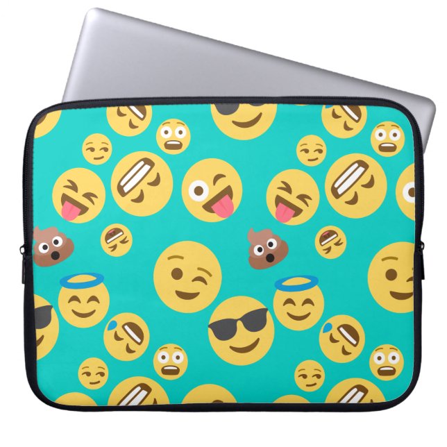 Galet Emoji för kricka mönster Laptop Fodral (Framsidan)