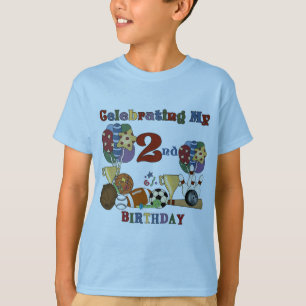 Galet för 2nd födelsedagT-tröja och gåvor för spor Tee