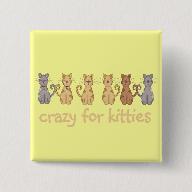 Galet för kattungeTshirts och gåvor Knapp (Framsida)