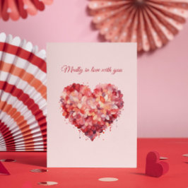 Galet Förälskad | Blommigt Hjärta | Anpassad Text  Julkort