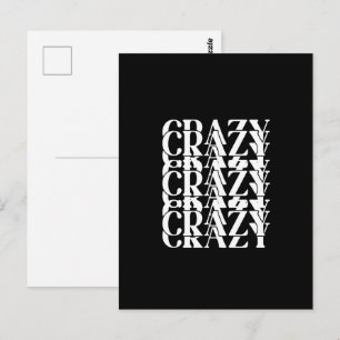 Galet Galet Galet Upprepande Trippigt Ord Design Vykort