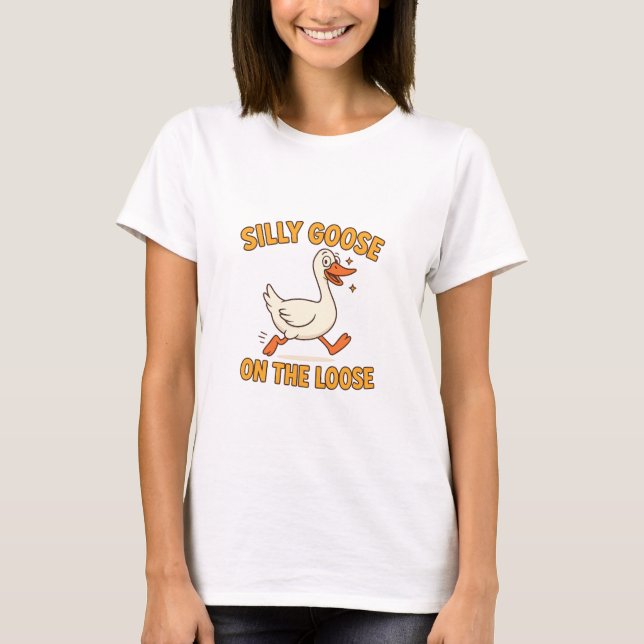 Galet Gås På Lopp T Shirt (Framsida)