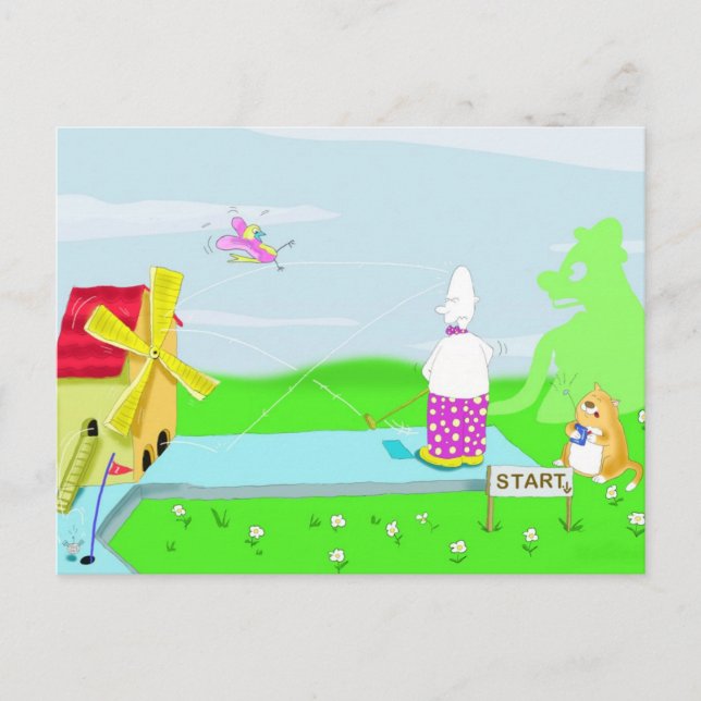 galet golfvykort vykort (Framsida)