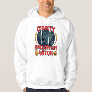 Galet Halloween Häxa Pumpa Flygande Måne Kuslig N Hoodie