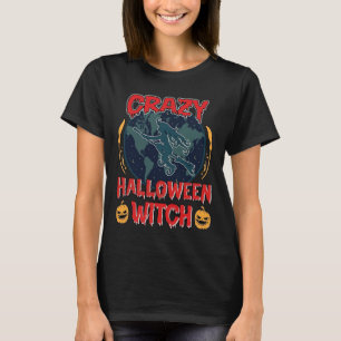 Galet Halloween Häxa Pumpa Flygande Måne Kuslig N T Shirt
