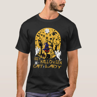 Galet Halloween Kattdam Halloween Kuslig Natt T Shirt