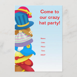 Galet hattparty inbjudningar
