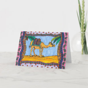 Galet kamelhälsningkort kort