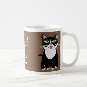 Galet katt sent kaffemugg