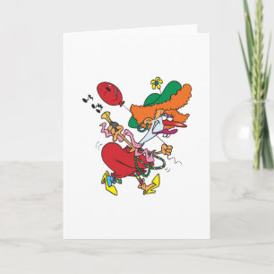Galet Kvinna Springande Clown Kort