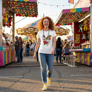 Galet Kvinna Springande Clown T Shirt
