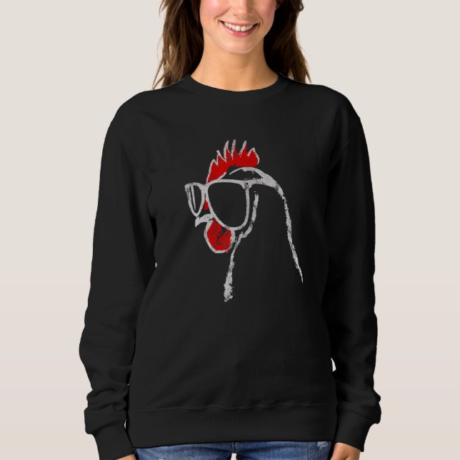 Galet Kyckling Med Solglasögon Graffiti Grafisk Gr T Shirt (Framsida)