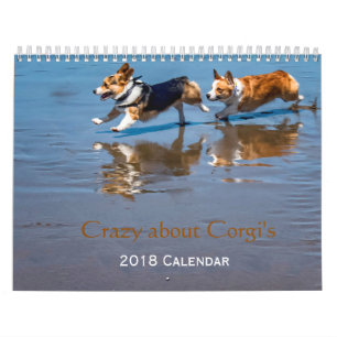 Galet om corgis väggkalendern 2018 kalender