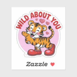 Galet om dig Tiger Kärlek Rolig Puns Klistermärken