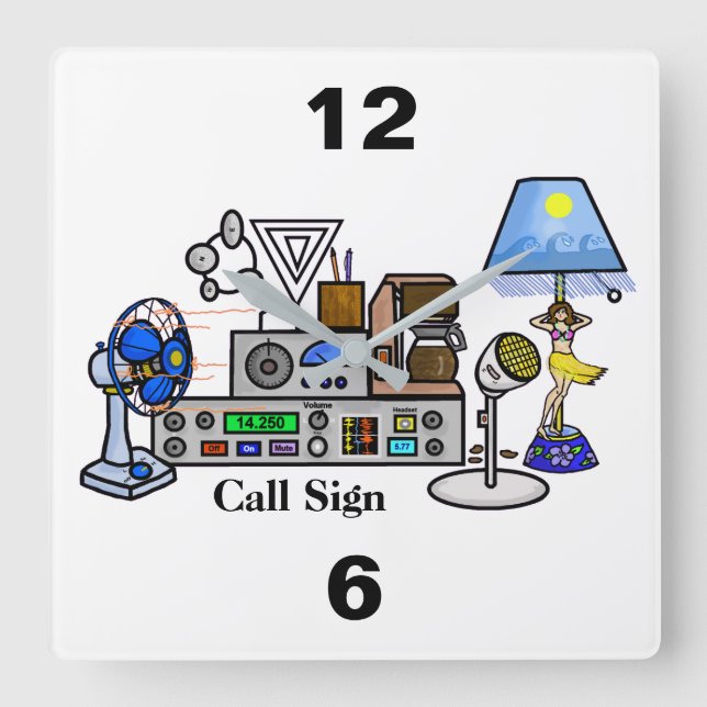 Galet radiosände riggväggen tar tid på med appell fyrkantig klocka (Framsida)