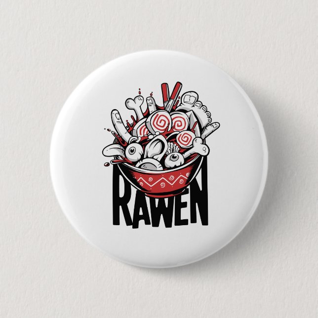 Galet Ramen Nudel Zombie Design Knapp (Framsida)
