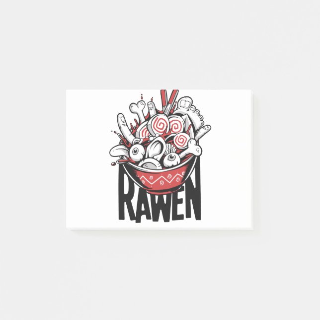 Galet Ramen Nudel Zombie Design Post-it Block (Framsida)