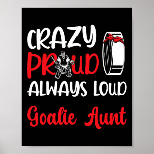 Galet Stolt Ishockeymålvakts Faster Till En Hockey Poster
