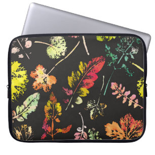 Galet vackert vattenfärg mönster på löv... hand laptop fodral