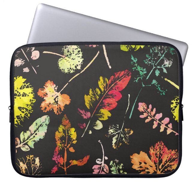 Galet vackert vattenfärg mönster på löv... hand laptop fodral (Framsidan)