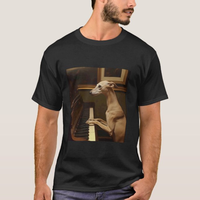 Galgo Pianohund T Shirt (Framsida)