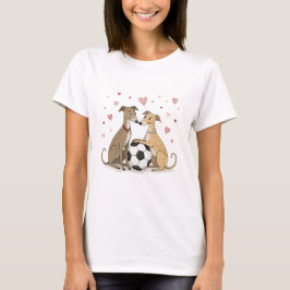 Galgos with soccer ball for Valentine's Day T Shirt