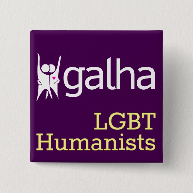 Galha LGBT Humanists kvadrerar emblem Knapp (Framsida)