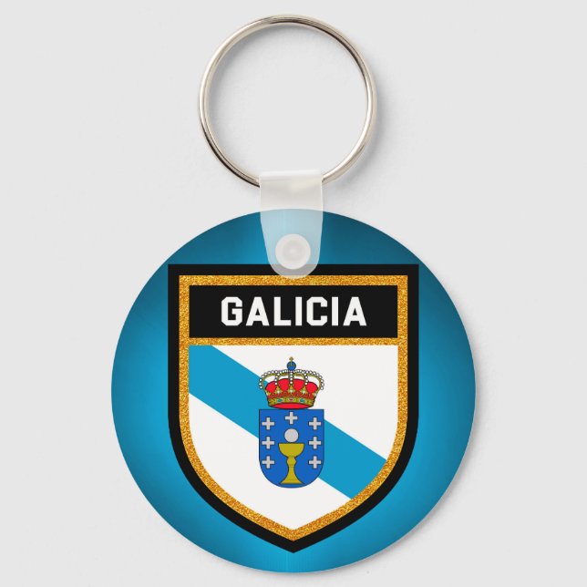 Galicia Flagga Nyckelring (Framsida)