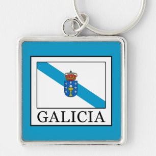 Galicia Fyrkantig Silverfärgad Nyckelring