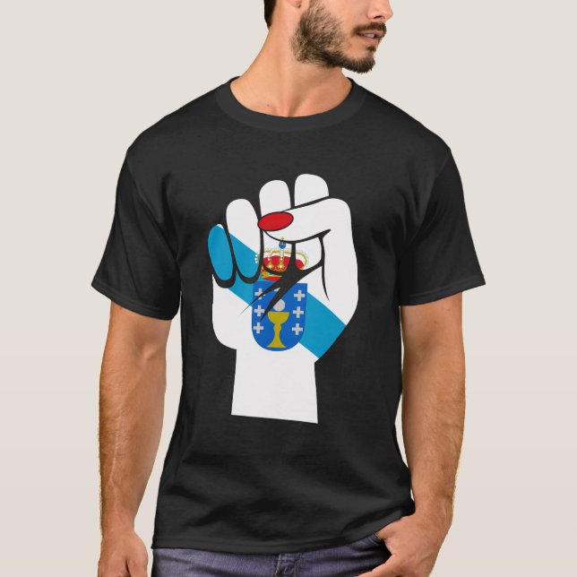 Galicia Galician Flagga Bandeira Do Orgullo Galego T Shirt (Framsida)