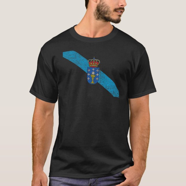GALICIA SPAIN FLAGGA GALICIAN PRIDE T SHIRT (Framsida)