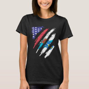 Galicien American Patriot Grown Heart Flagga Rand T Shirt