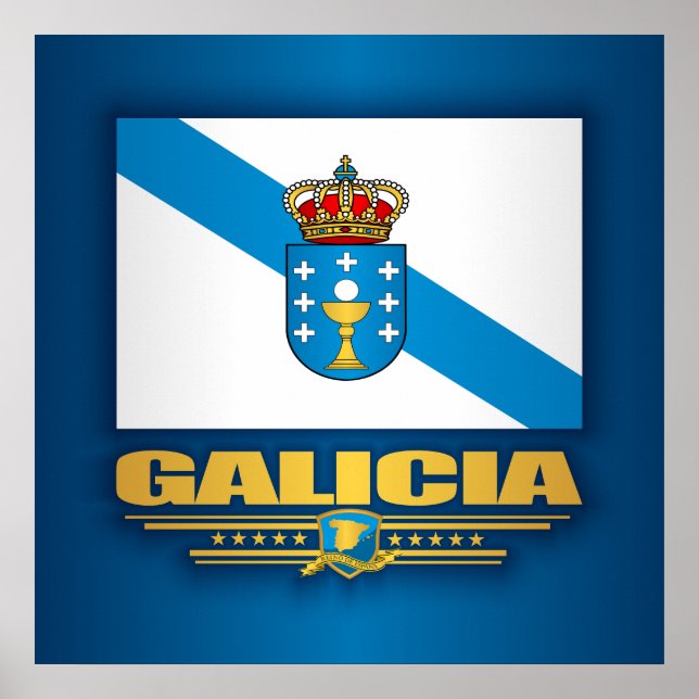 Galicien-flagga Poster (Framsidan)