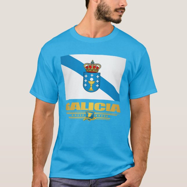 Galicien-flagga T-shirt (Framsida)