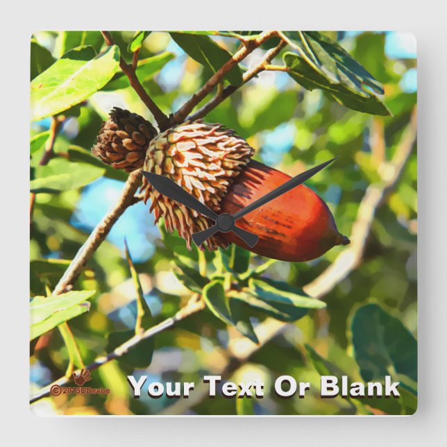 Galilee Acorn Fyrkantig Klocka (Framsida)