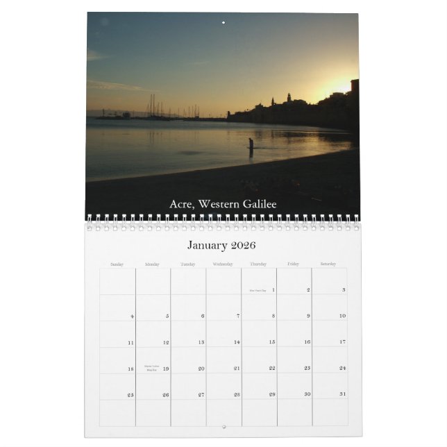 Galilee landskap, Israel Kalender (Jan 2026)