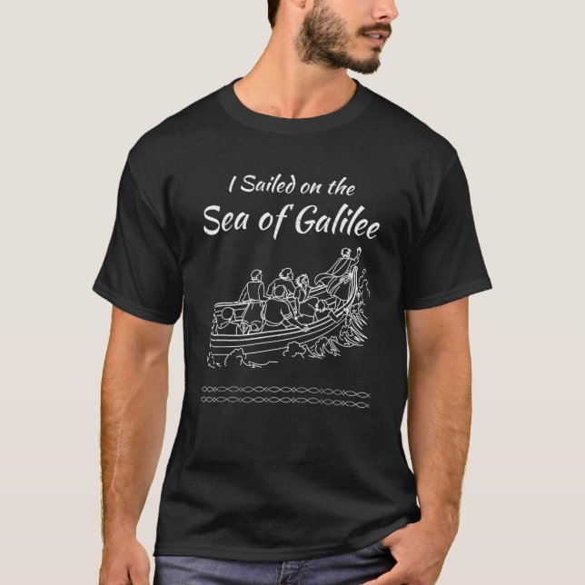 Galilee Sea storms religiösa Christians Christian T Shirt (Framsida)