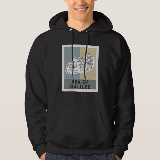 Galilee seas storms religious Christians Christian Hoodie (Framsida)