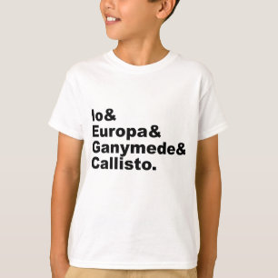 Galileiska månar Io Europa Ganymede Callisto Tee Shirt