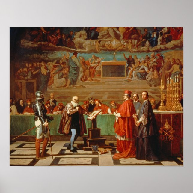 Galileo Galilei (1564-1642) före medlemmarna i Poster (Framsidan)